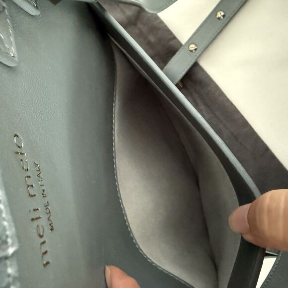 Meli Melo Anthropologie Norina Backpack Seafoam Green Blue Leather Italy - Picture 14 of 16